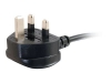 Bild på C2G 1m 18 AWG UK 90° Power Cord (IEC320C13R to BS 1363)