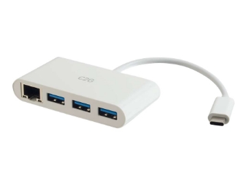 Bild på C2G USB C Ethernet and 3 Port USB Hub White
