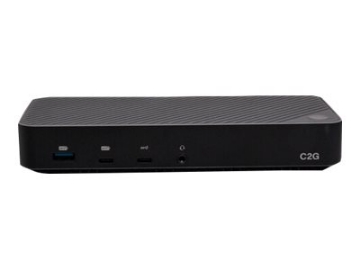 Bild på C2G USB-C 11-in-1 Hybrid DisplayLink and DP Alt Mode Triple 4K Docking Station with HDMI, DisplayPort, Ethernet, USB, 3.5mm Audio and Power Delivery up to 100W
