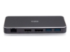 Bild på C2G USB-C 7-in-1 Dual Display MST Docking Station with HDMI, DisplayPort, Ethernet, USB, and Power Delivery up to 100W