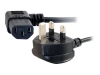Bild på C2G 10m 18 AWG UK 90° Power Cord (IEC320C13R to BS 1363)