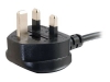 Bild på C2G 10m 18 AWG UK 90° Power Cord (IEC320C13R to BS 1363)