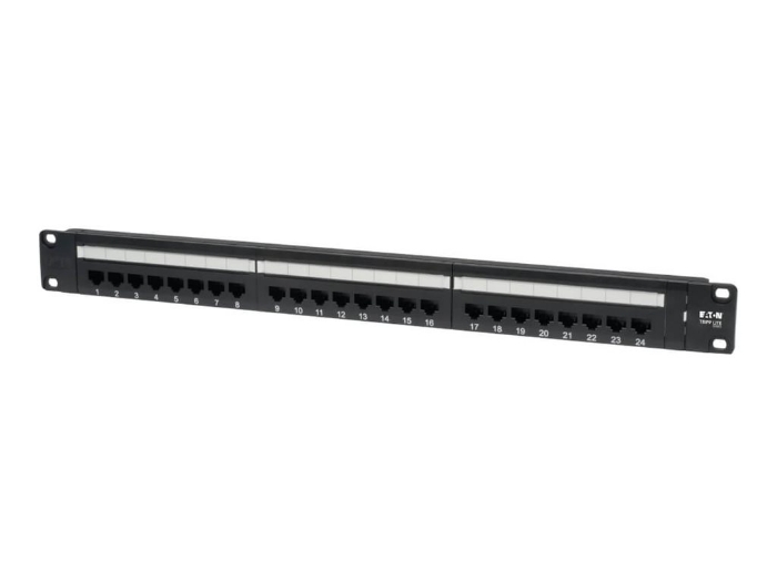 Bild på Eaton Tripp Lite Series 24-Port Cat6 Cat5 Patch Panel Rackmount 110 Punch Down RJ45 Ethernet 1URM