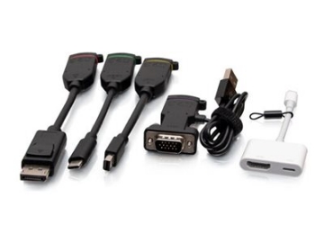 Bild på C2G Universal 4K HDMI Dongle Adapter Ring with Color Coded Mini DisplayPort, DisplayPort, USB-C, Lightning, and VGA